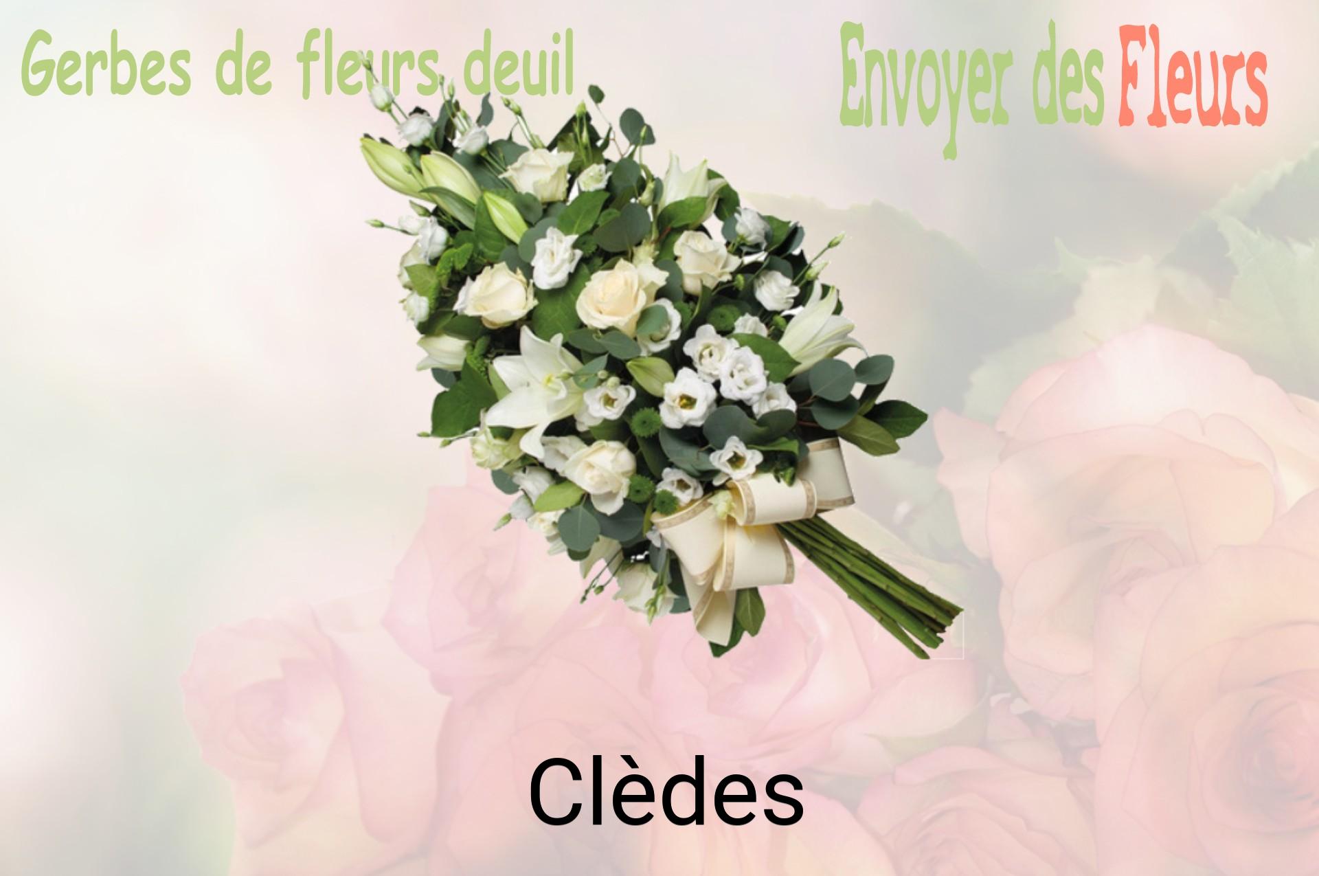 Gerbe de fleurs de deuil livrée à Clèdes